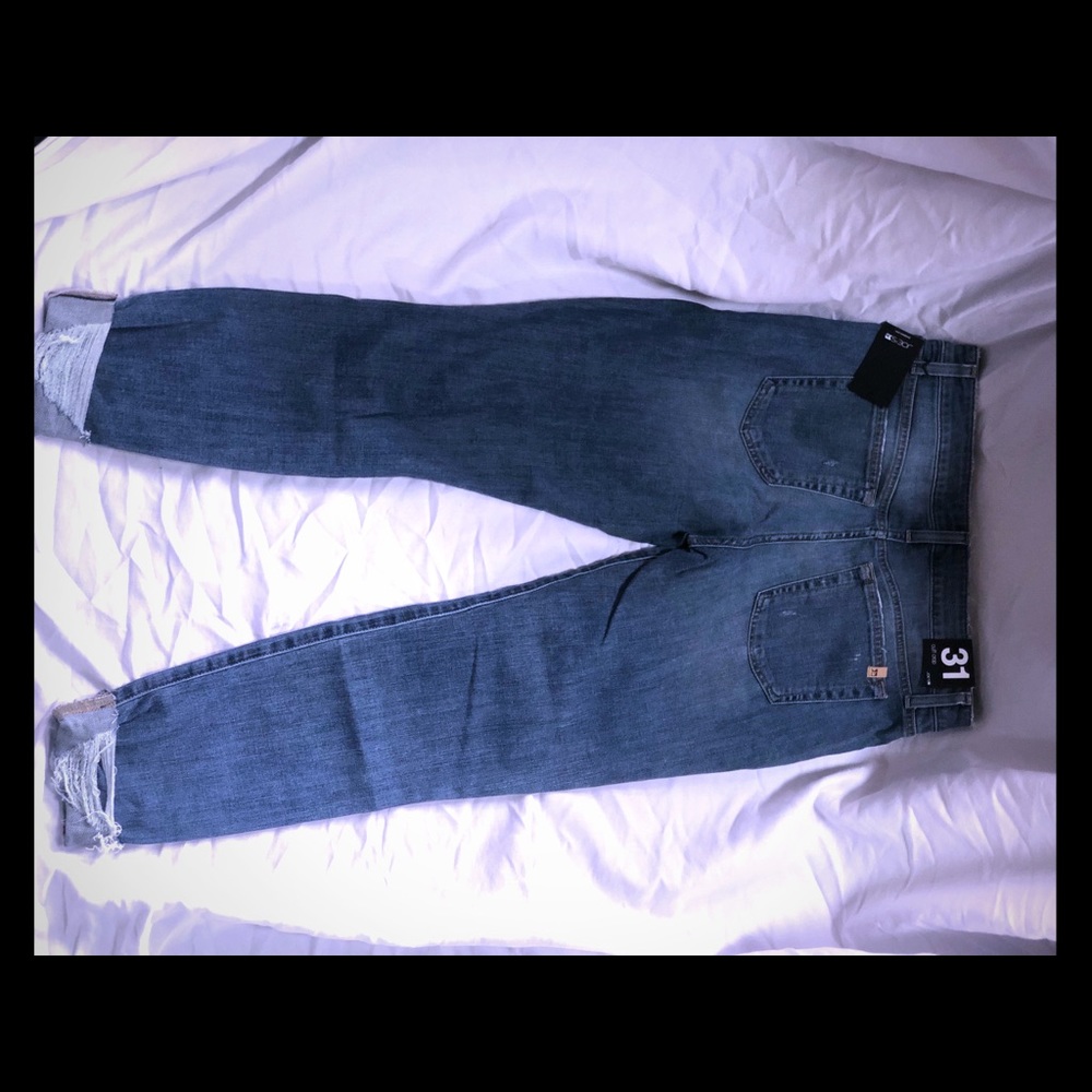 Joe’s cropped ripped skinny jeans